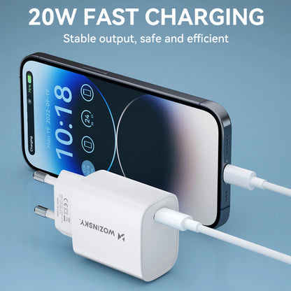 Φορτιστής Δικτύου WZK WGWCCW, 20W, 3A, 1 x USB-C, Λευκό