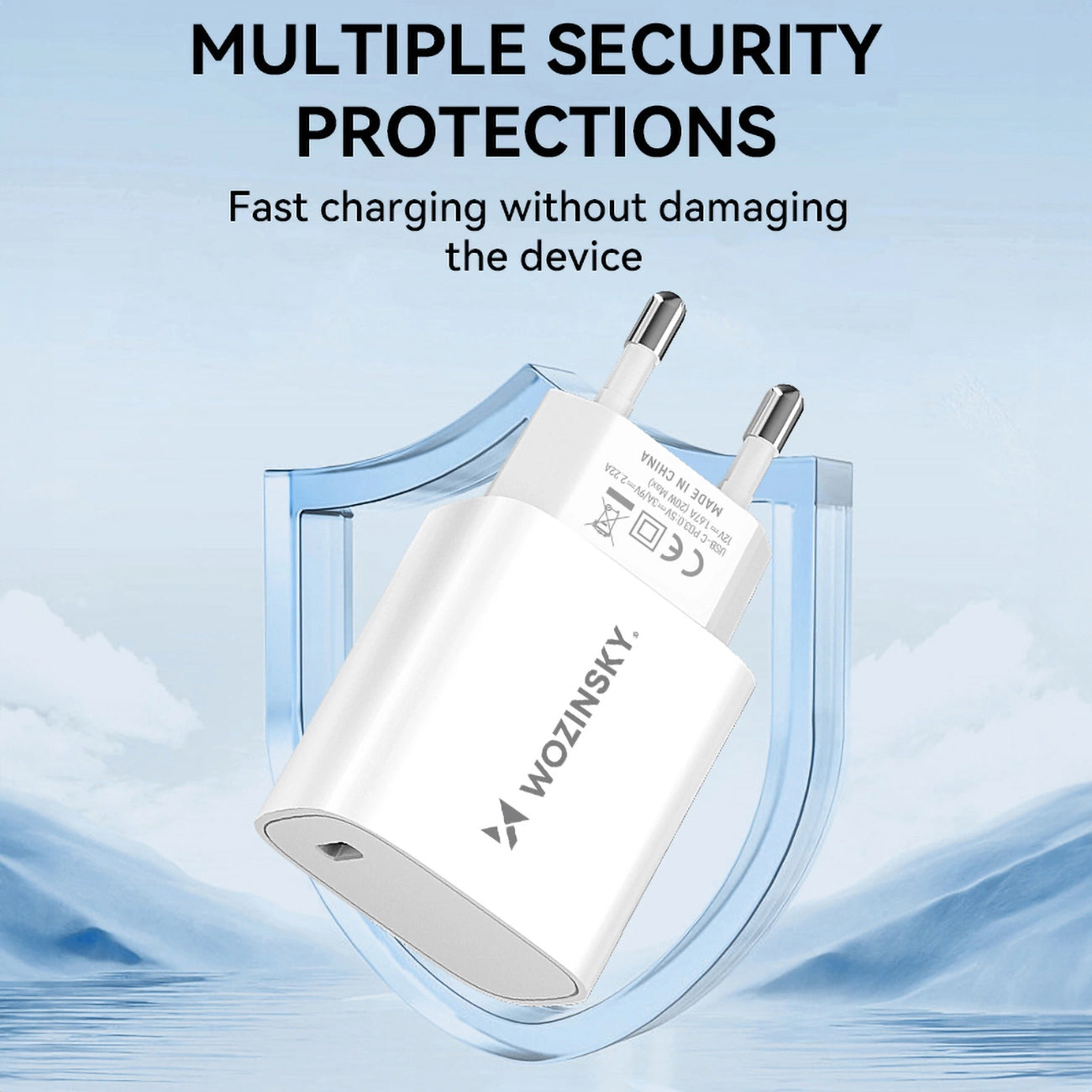 Φορτιστής Δικτύου WZK WGWCCW, 20W, 3A, 1 x USB-C, Λευκό