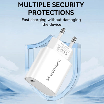 Φορτιστής Δικτύου WZK WGWCCW, 20W, 3A, 1 x USB-C, Λευκό