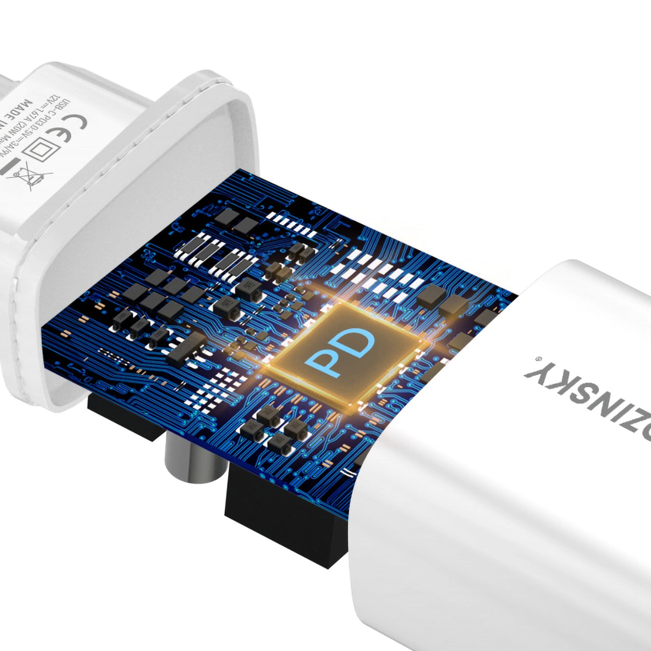 Φορτιστής Δικτύου WZK WGWCCW, 20W, 3A, 1 x USB-C, Λευκό
