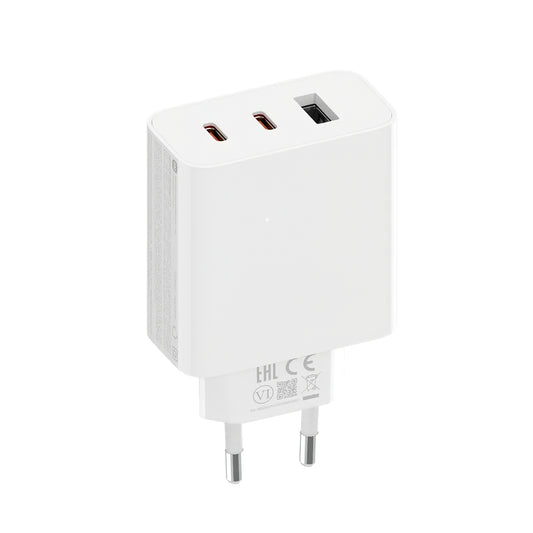 Φορτιστής δικτύου Xiaomi 2C1A GaN, 67W, 3A, 1 x USB-A - 2 x USB-C, Λευκό 