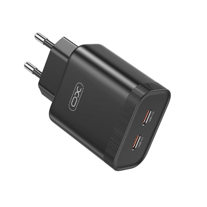 Φορτιστής δικτύου XO Design L105, 35W, 3A, 2 x USB-C, Μαύρο 