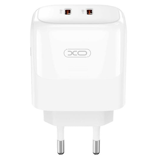 Φορτιστής δικτύου XO Design L140, 35W, 3A, 2 x USB-C, Λευκό 