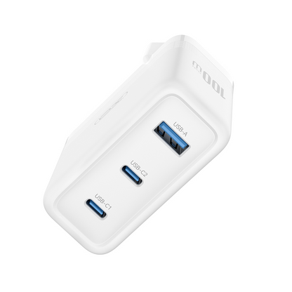 Φορτιστής Δικτύου XO Design CE35, 100W, 5A, 1 x USB-A - 2 x USB-C, Λευκό