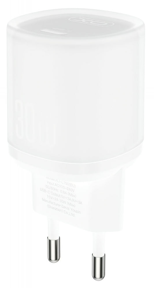 Φορτιστής Δικτύου XO Design L150, 30W, 3A, 1 x USB-C, Λευκό