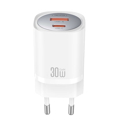Φορτιστής Δικτύου XO Design CE21, 30W, 3A, 1 x USB-A - 1 x USB-C, Λευκό