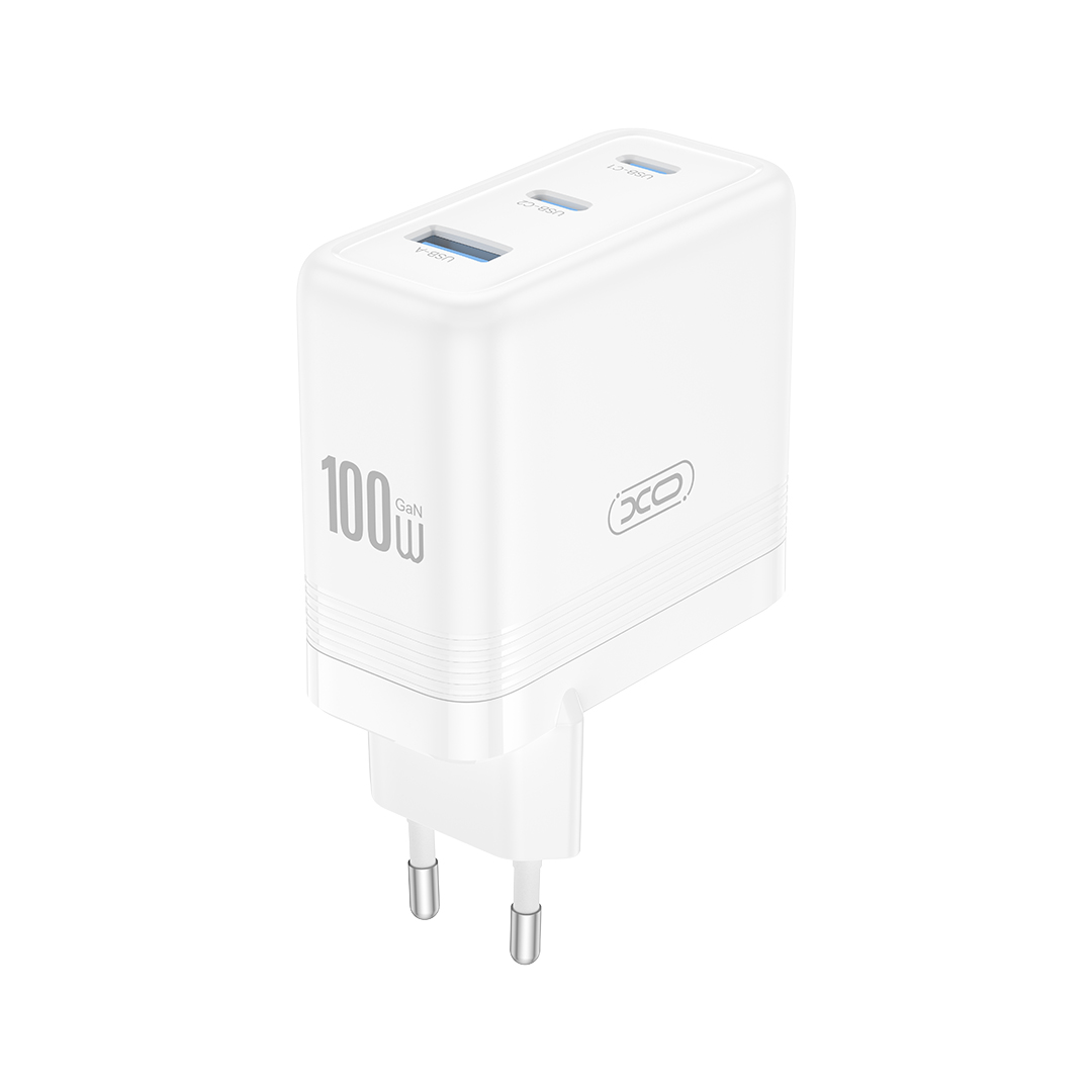 Φορτιστής Δικτύου XO Design CE35, 100W, 5A, 1 x USB-A - 2 x USB-C, Λευκό