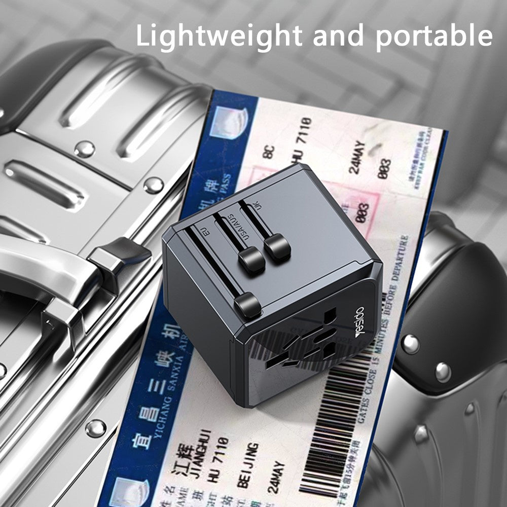 Φορτιστής Δικτύου Yesido MC24 Travel, 20W, 3A, 3 x USB-A - 1 x USB-C, Μαύρο