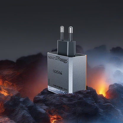 Φορτιστής Δικτύου Yesido YC101, 65W, 3.25A, 1 x USB-A - 2 x USB-C, Μαύρο