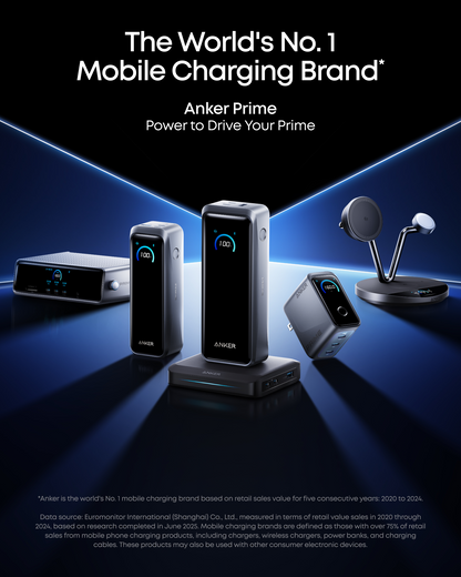 Φορτιστής Σταθμός Anker για εξωτερική μπαταρία Prime, 150W, 5A, 1 x Pogo Pin - 1 x USB-A - 2 x USB-C, Μαύρο A1903G11
