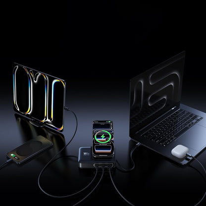 Φορτιστής Σταθμός Baseus Nomos NH21 QI 5in1, 160W, 5A, 1 x USB-A - 2 x USB-C, Μαύρο E0121700
