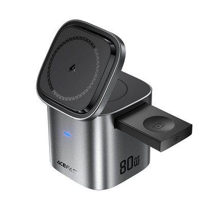 Φορτιστής Σταθμός με Καλώδιο USB-C Acefast Z9 QI 6in1, 80W, 1 x USB-C - 1 x USB-A, Μαύρο