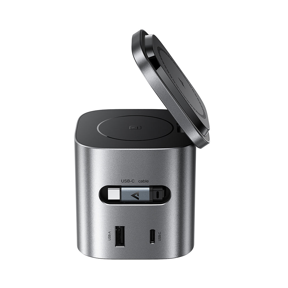 Φορτιστής Σταθμός με Καλώδιο USB-C Acefast Z9 QI 6in1, 80W, 1 x USB-C - 1 x USB-A, Μαύρο