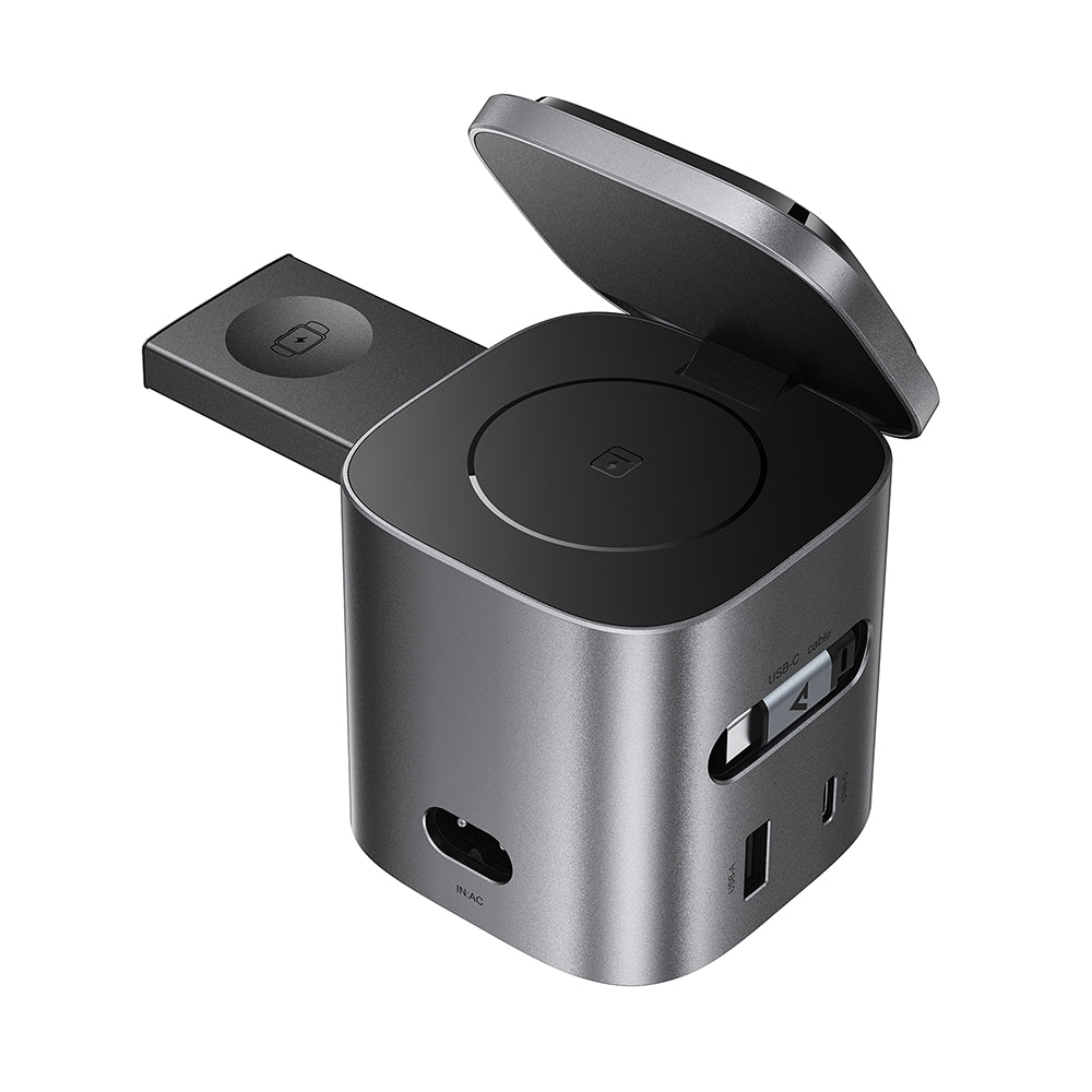 Φορτιστής Σταθμός με Καλώδιο USB-C Acefast Z9 QI 6in1, 80W, 1 x USB-C - 1 x USB-A, Μαύρο