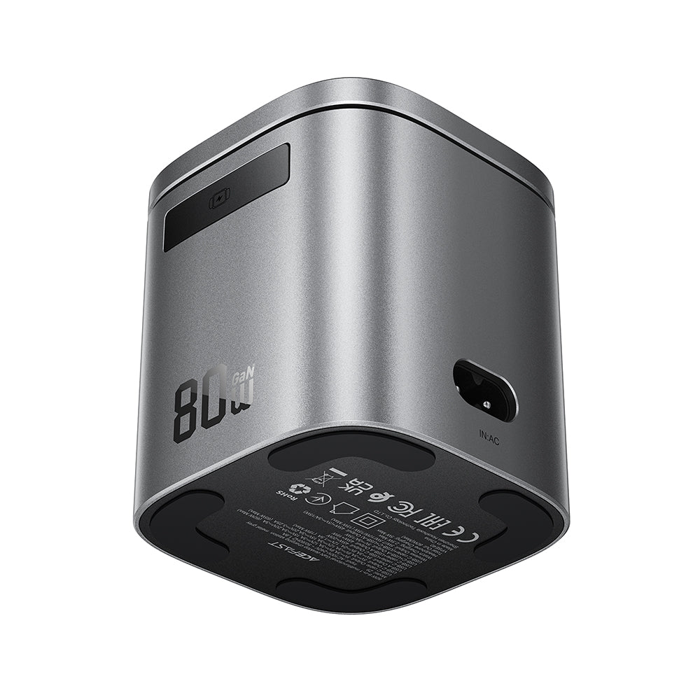 Φορτιστής Σταθμός με Καλώδιο USB-C Acefast Z9 QI 6in1, 80W, 1 x USB-C - 1 x USB-A, Μαύρο