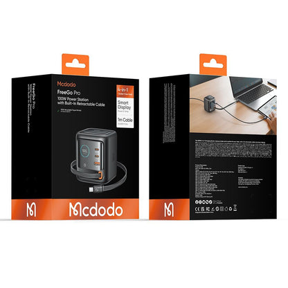Φορτιστής Σταθμός με Καλώδιο USB-C Mcdodo FreeGo CH-1391 Οθόνη, 100W, 5A, 1 x USB-A - 2 x USB-C, Μαύρο