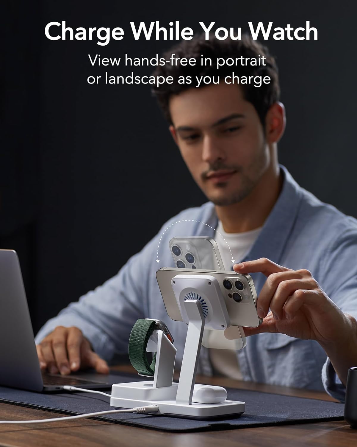 Φορτιστής Σταθμός ESR CryoBoost QI 6σε1, 100W, 2 x USB-A - 1 x USB-C, Λευκό