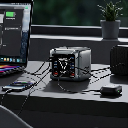 Φορτιστής Σταθμού OEM BK-127D, 280W, 5A, 4 x USB-A - 8 x USB-C, Γκρι