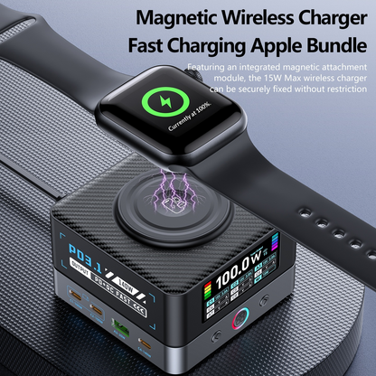 Φορτιστής Σταθμός OEM WLX-R8A QI, 140W, 5A, 2 x USB-A - 6 x USB-C, Γκρι