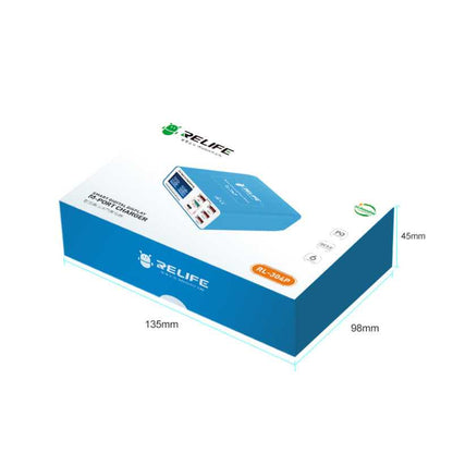 Relife RL-304P Charging Station, 40W, 3A, 1 x USB-C - 5 x USB-A, Blue