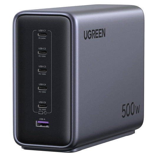 Φορτιστής Σταθμός UGREEN Nexode X759 (55550B), 500W, 5A, 1 x USB-A - 5 x USB-C, Γκρι