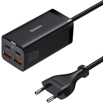 Φορτιστής Σταθμός USB-C Baseus GaN3 Pro, 100W, 5A, 2 x USB-A - 2 x USB-C, Μαύρο, Επανασυσκευασμένο CCGP000101