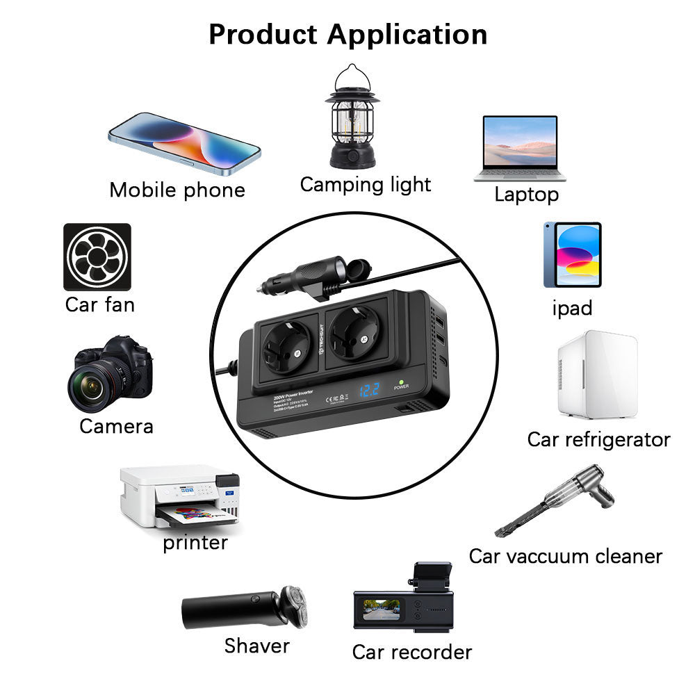 Ηλεκτρικός Μετατροπέας Αυτοκινήτου Techsuit PowerDriveX, 200W