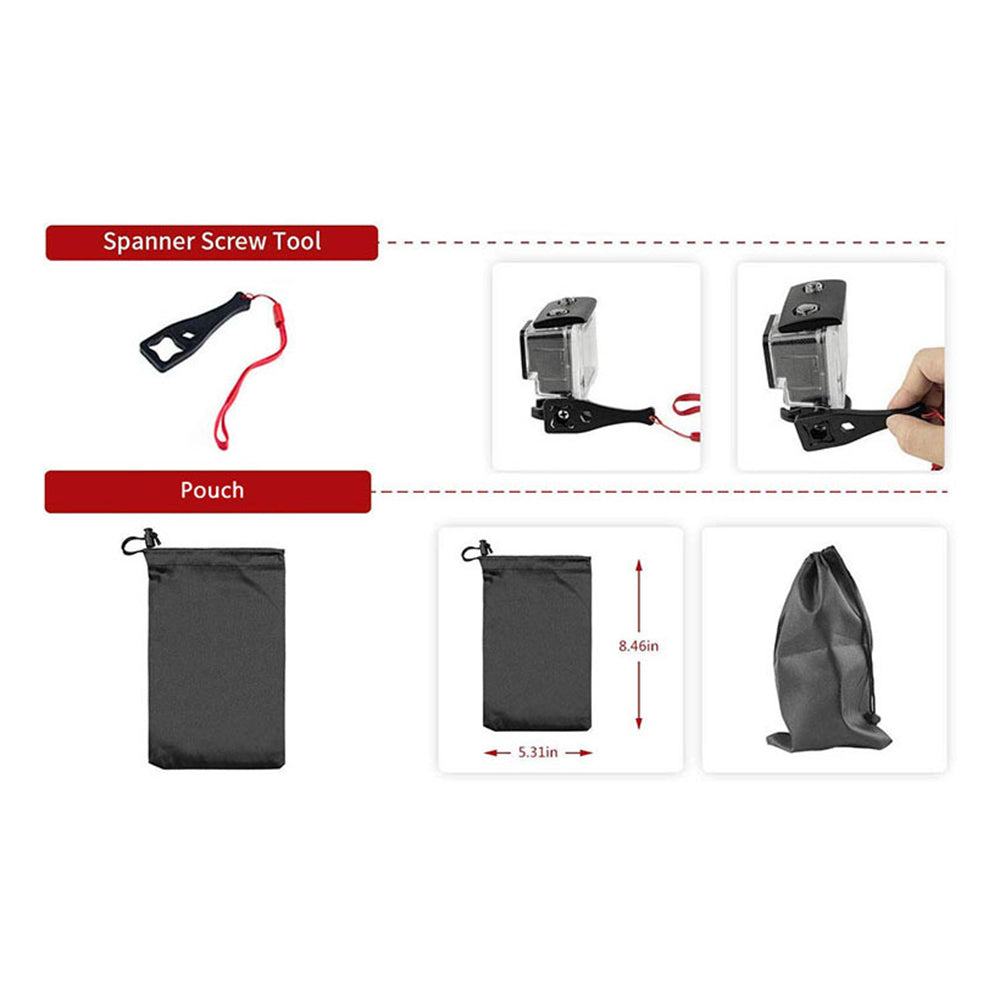 Σετ Αξεσουάρ Κάμερας Αθλητικής Techsuit SA15 για GoPro / SJCAM Series, 15σε1, Μαύρο