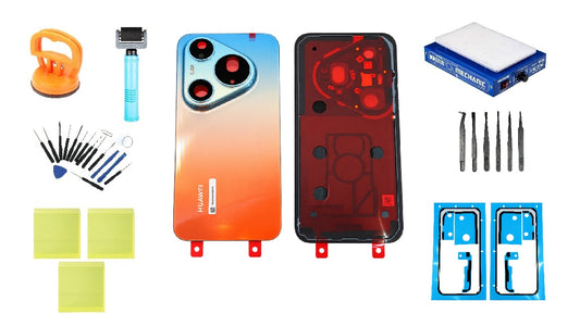 Κιτ πίσω καλύμματος μπαταρίας Huawei Pura 90s Pro Max Orange Ocean Service Pack και εξειδικευμένα εργαλεία επισκευής