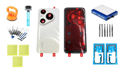 Κιτ πίσω καλύμματος μπαταρίας Huawei Pura 90s Pro Max Blush Gold Service Pack και εξειδικευμένα εργαλεία επισκευής