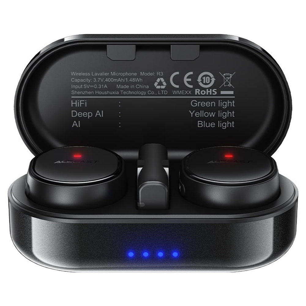 Lavaliera Acefast R3, USB-C, Σετ 2 τεμαχίων, Μαύρη