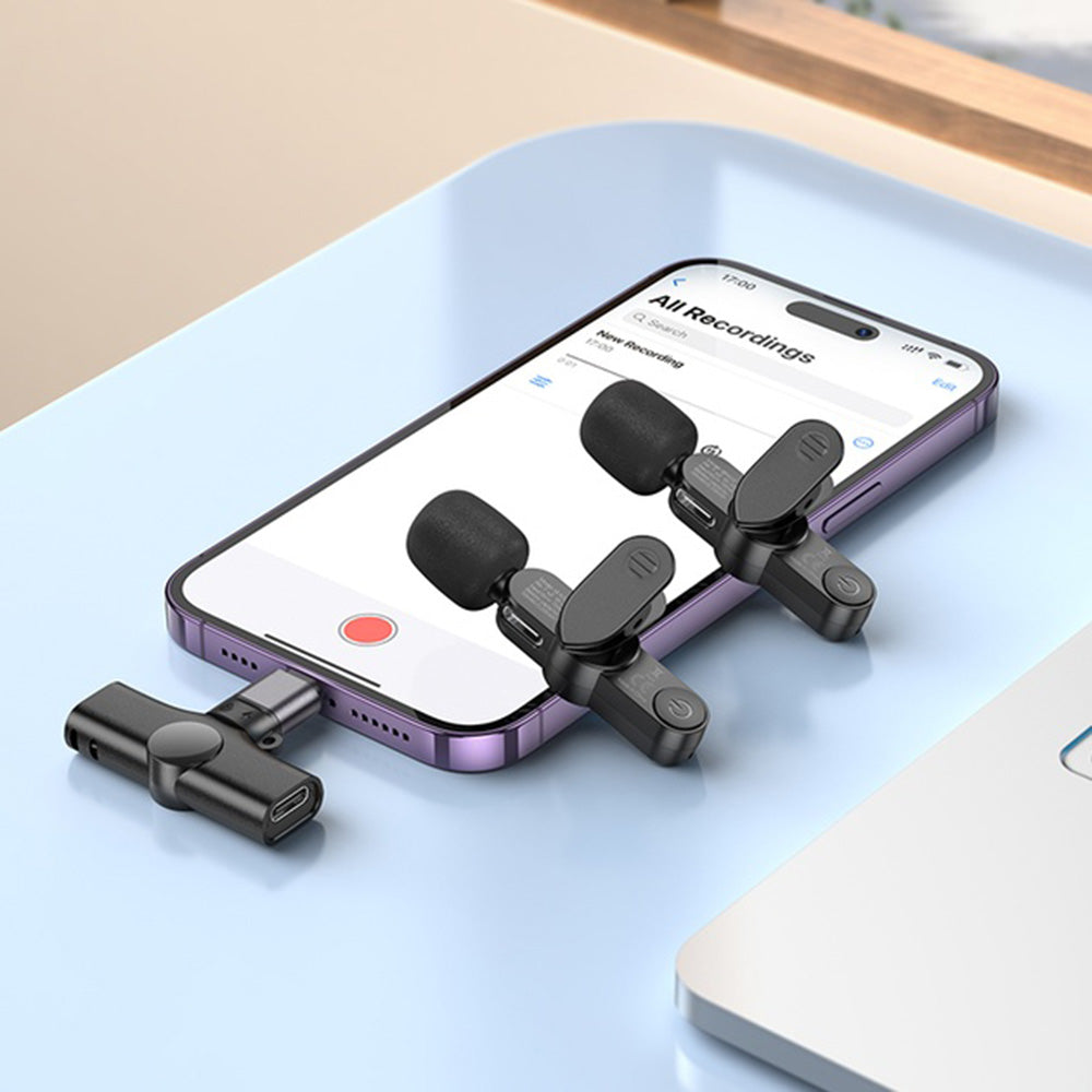 Λαβαλιέρα Borofone BFK12 Trophy, USB-C / Lightning, Σετ 2 τεμαχίων, Μαύρο