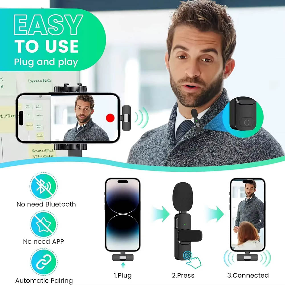 Lavaliera Techsuit LW2, USB-C, Σετ 2 τεμάχια, Μαύρο