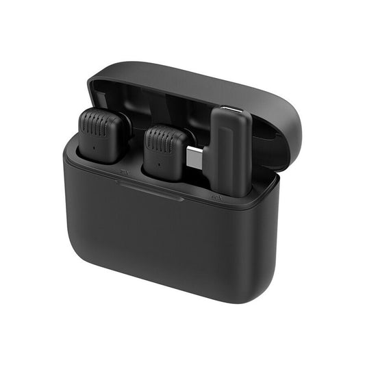 Lavaliera Techsuit LW4, USB-C, Σετ 2 τεμάχια, Μαύρο