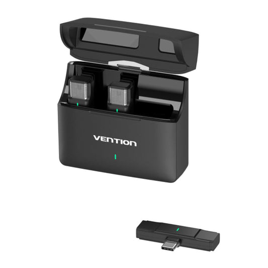 Lavaliera Vention Clip-On, USB-C, Σετ 2 τεμαχίων, Μαύρη