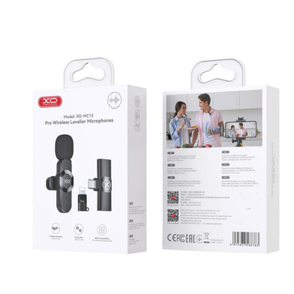 Lavaliera XO Design MC13, USB-C / Lightning, Μαύρο