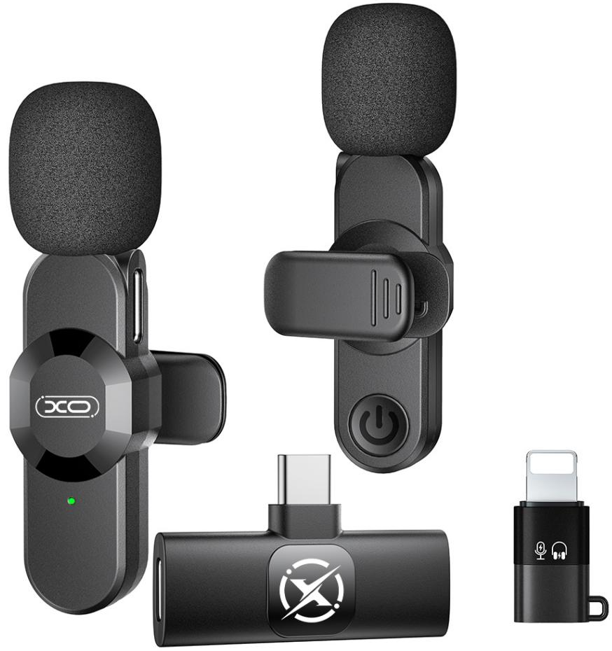 Lavaliera XO Design MC14 Dual, USB-C / Lightning, Σετ 2 τεμάχια, Μαύρο