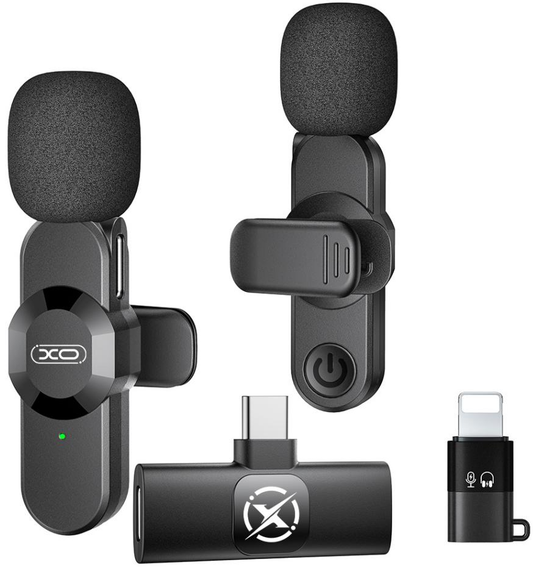 Lavaliera XO Design MC14 Dual, USB-C / Lightning, Σετ 2 τεμάχια, Μαύρο