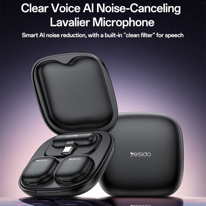 Lavaliera Yesido KR20, Lightning, Σετ 2 τεμάχια, Μαύρη