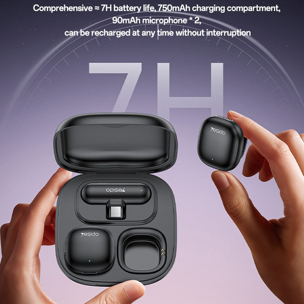 Lavaliera Yesido KR20, Lightning, Σετ 2 τεμάχια, Μαύρη