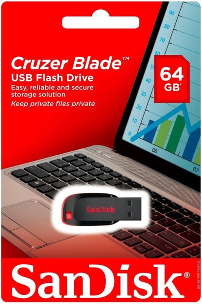 Εξωτερική Μνήμη USB-A SanDisk Cruzer Blade, 64Gb SDCZ50-064G-B35