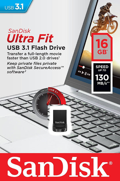 Εξωτερική Μνήμη USB-A 3.1 SanDisk Ultra Fit, 16Gb SDCZ430-016G-G46