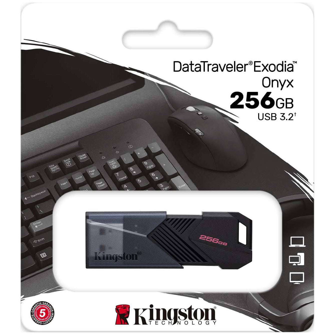 Εξωτερική μνήμη Kingston Exodia Onyx USB-A 3.0 Kingston Exodia Onyx, 256Gb DTXON/256GB 