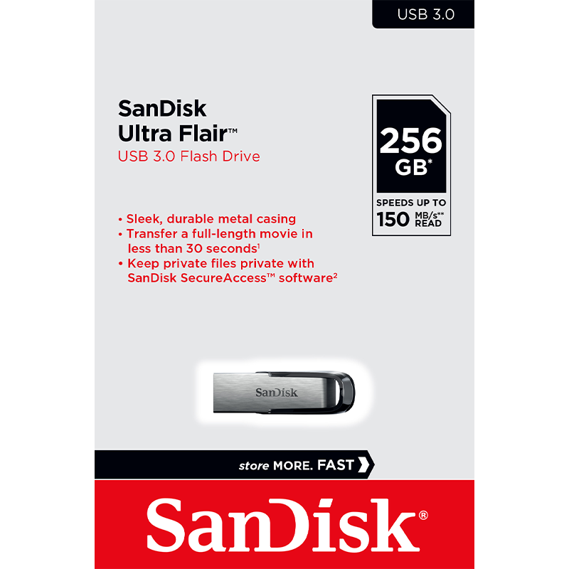 Εξωτερική Μνήμη USB-A 3.0 SanDisk Ultra Flair, 256Gb SDCZ73-256G-G46