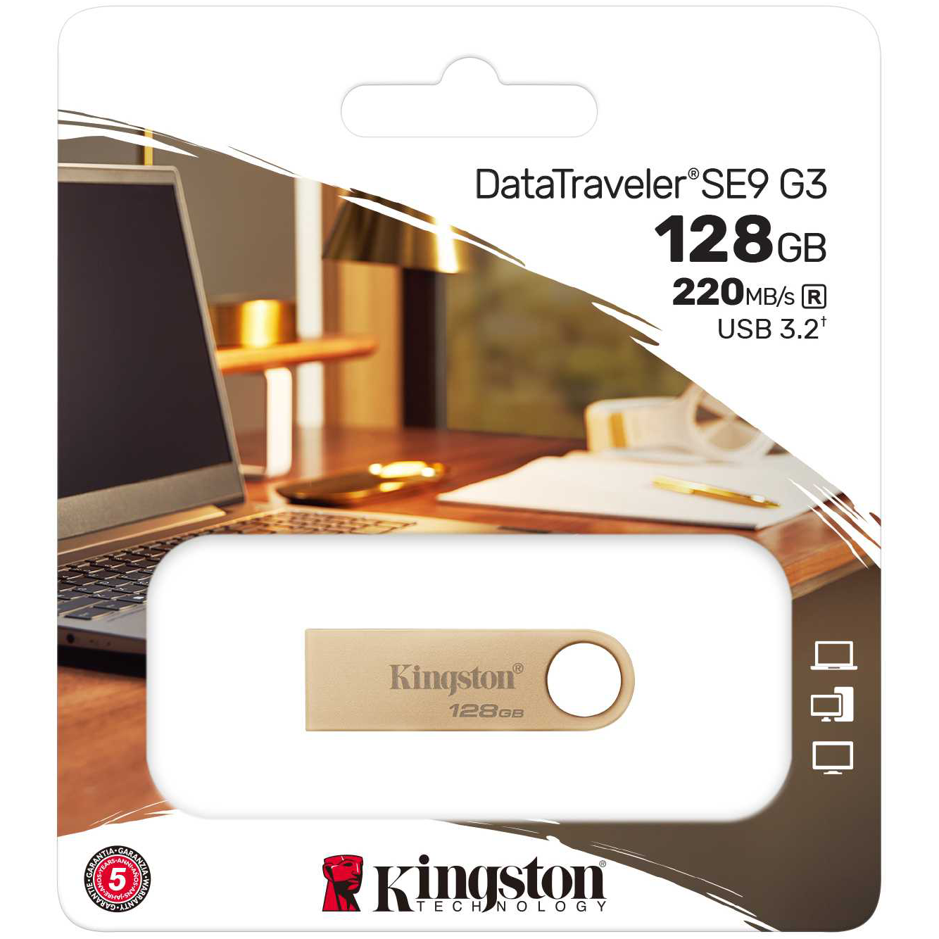 Εξωτερική μνήμη USB-A 3.2 Kingston DT SE9 G3, 128Gb DTSE9G3/128GB 