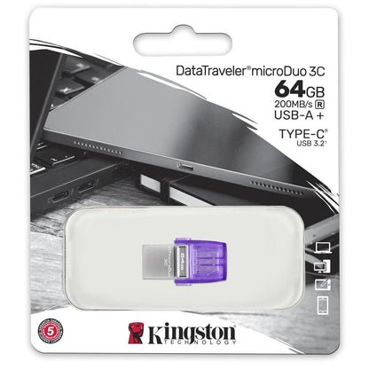 Εξωτερική μνήμη USB-A 3.2 / USB-C Kingston microDuo 3C, 64Gb DTDUO3CG3/64GB