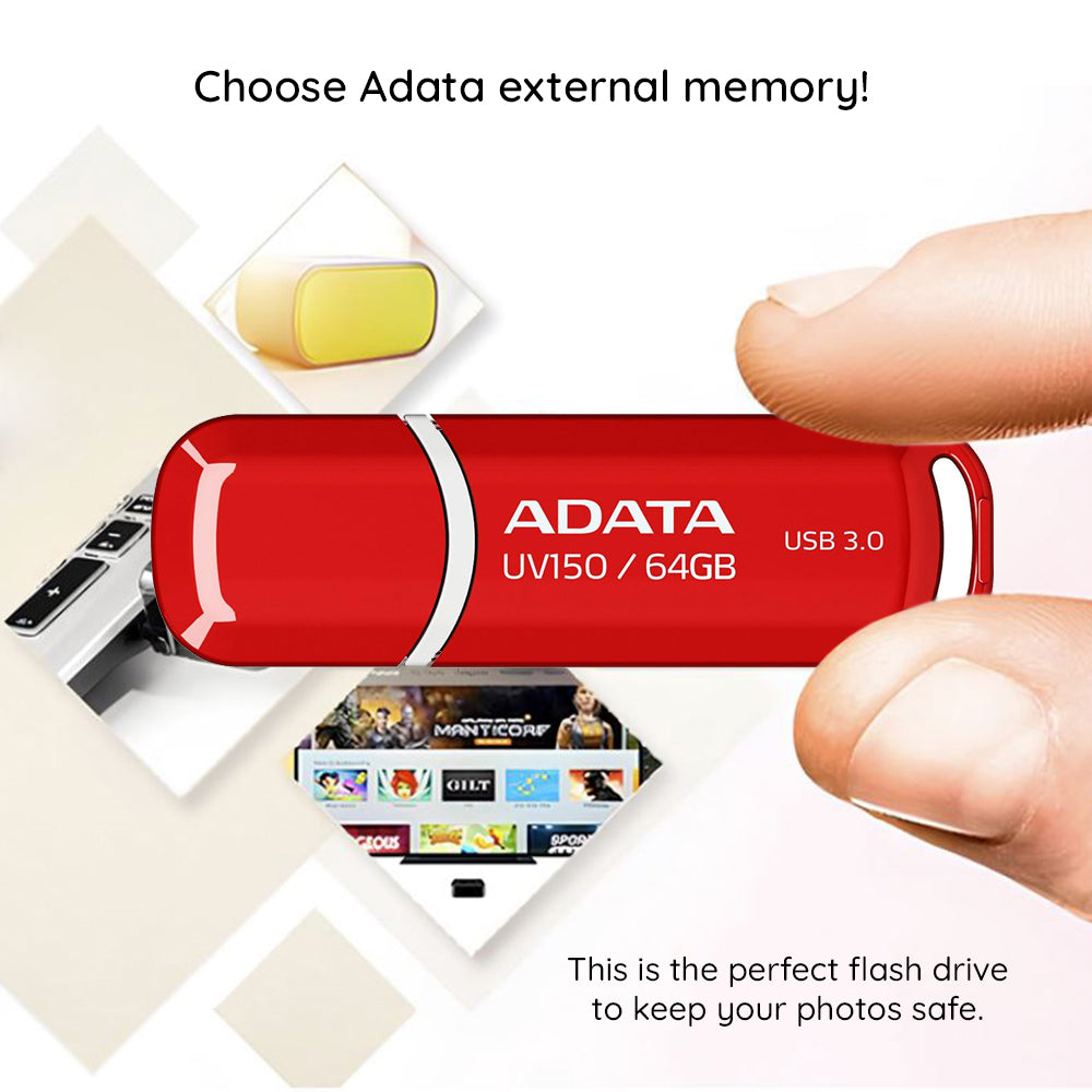 Εξωτερική μνήμη USB-A 3.2 Adata UV150, 64Gb AUV150-64G-RBK