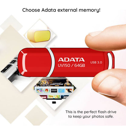 Εξωτερική μνήμη USB-A 3.2 Adata UV150, 64Gb AUV150-64G-RBK