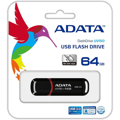 Εξωτερική μνήμη USB-A 3.2 Adata UV150, 64Gb AUV150-64G-RBK