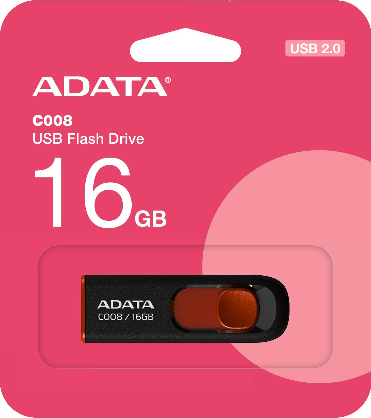 Εξωτερική μνήμη USB-A Adata C008, 16Gb AC008-16G-RKD 